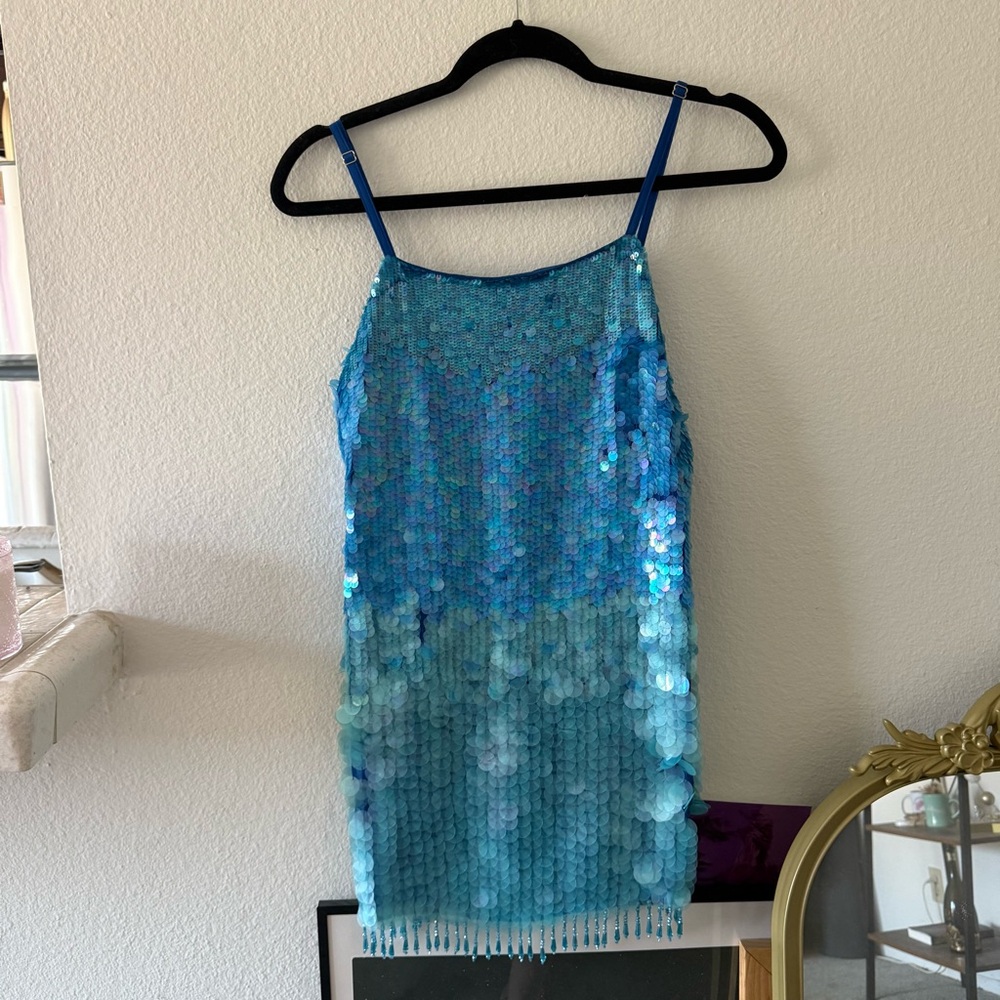Ronny Kobo Collection Blue Sequin Dress